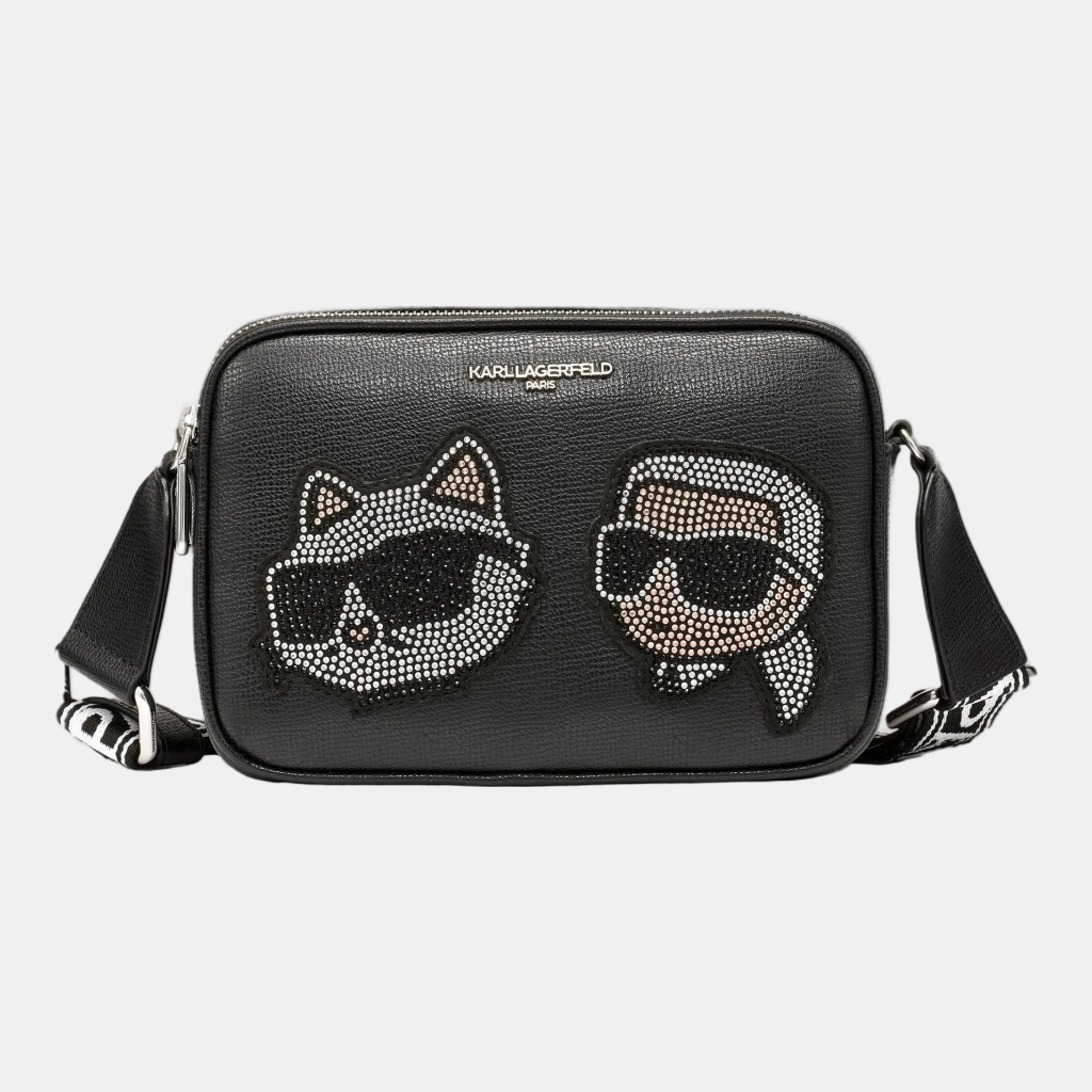 KARL LAGERFELD PARIS MAYBELLE CAMERA CROSSBODY - Black