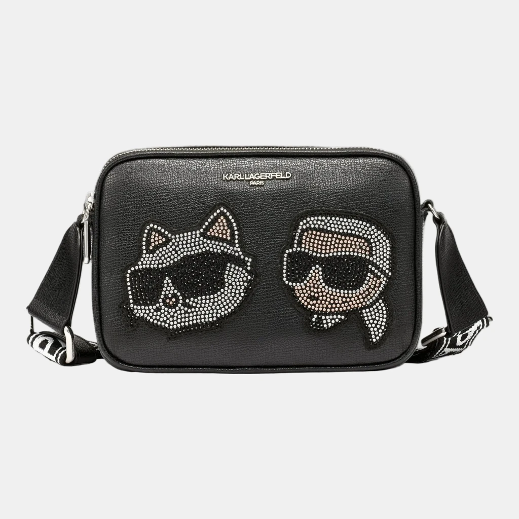 KARL LAGERFELD PARIS MAYBELLE CAMERA CROSSBODY - Black