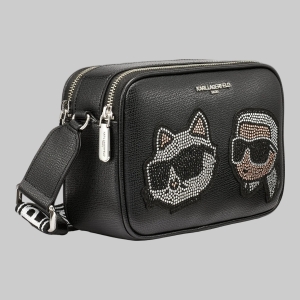 KARL LAGERFELD PARIS MAYBELLE CAMERA CROSSBODY - Black - Image 3