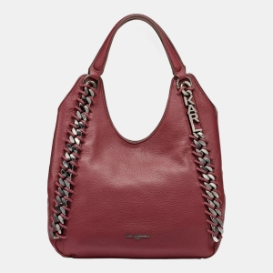 KARL LAGERFELD PARIS GAEL CHAIN SHOULDER BAG - Red