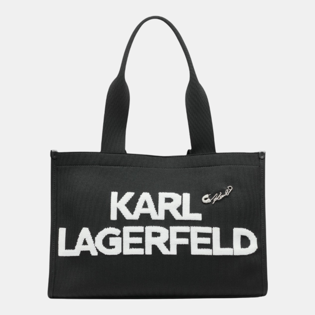 KARL LAGERFELD PARIS KRISTINA LARGE TOTE - Black/White