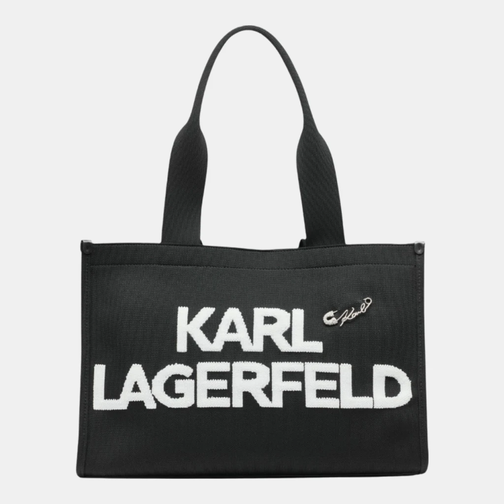 KARL LAGERFELD PARIS KRISTINA LARGE TOTE - Black/White