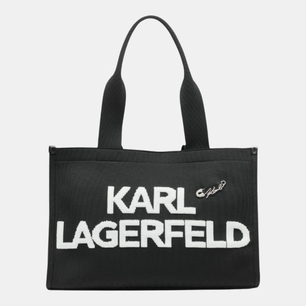 KARL LAGERFELD PARIS KRISTINA LARGE TOTE - Black/White