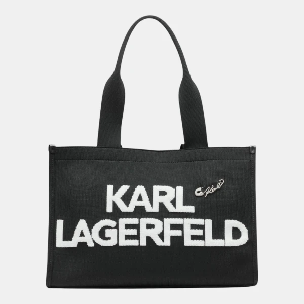 KARL LAGERFELD PARIS KRISTINA LARGE TOTE - Black/White