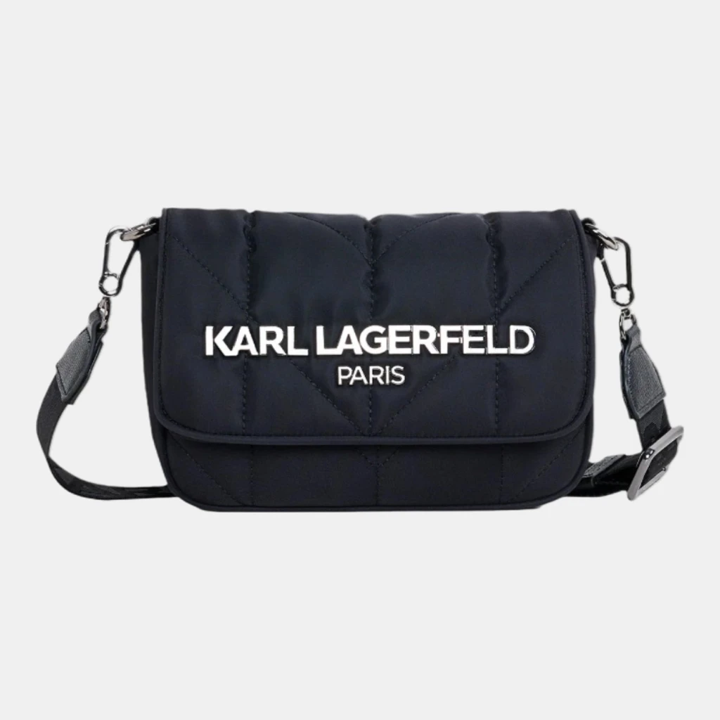 KARL LAGERFELD PARIS VOYAGE LOGO CROSSBODY - Black