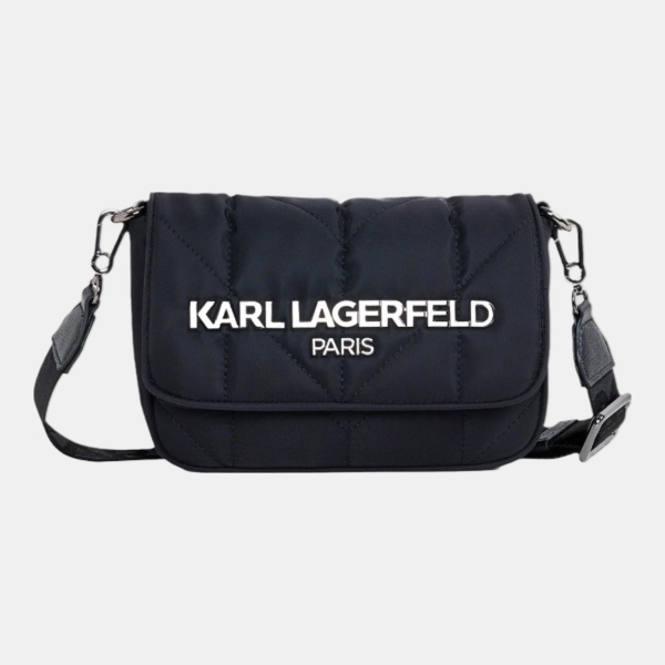 KARL LAGERFELD PARIS VOYAGE LOGO CROSSBODY - Black