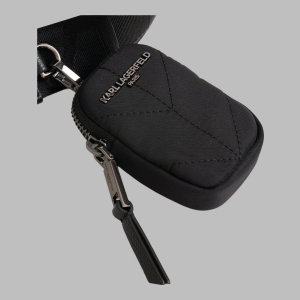 KARL LAGERFELD PARIS VOYAGE LOGO CROSSBODY - Black - Image 6