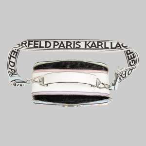 KARL LAGERFELD PARIS SIMONE CAMERA CROSSBODY - Ivory/Candy - Image 5