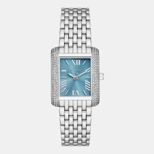 Michael Kors Petite Emery Quartz Blue Dial Women's Watch - Silver