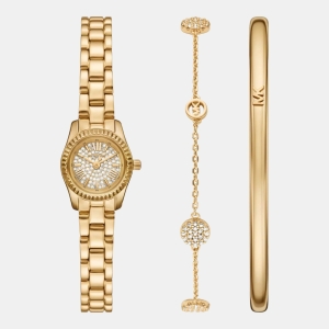 Michael Kors Lexington Mini Quartz Crystal Pave Dial Women's Watch - Gold