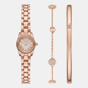 Michael Kors Lexington Mini Quartz Crystal Pave Dial Women's Watch - Rose Gold