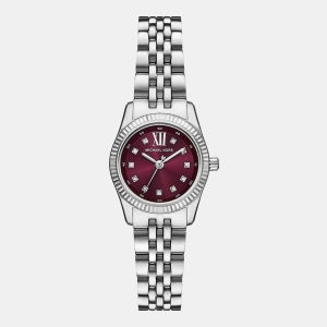 Michael Kors Lexington Quartz Burgundy Dial Women's Watch - Silver