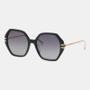Chopard Ice Cube Women's Black Geometric Sunglasses - Shiny Black