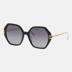 Chopard Ice Cube Women's Black Geometric Sunglasses - Shiny Black