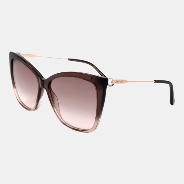 Jimmy Choo Seba Women's Brown Rectangular Sunglasses - Brown Beige Gradient