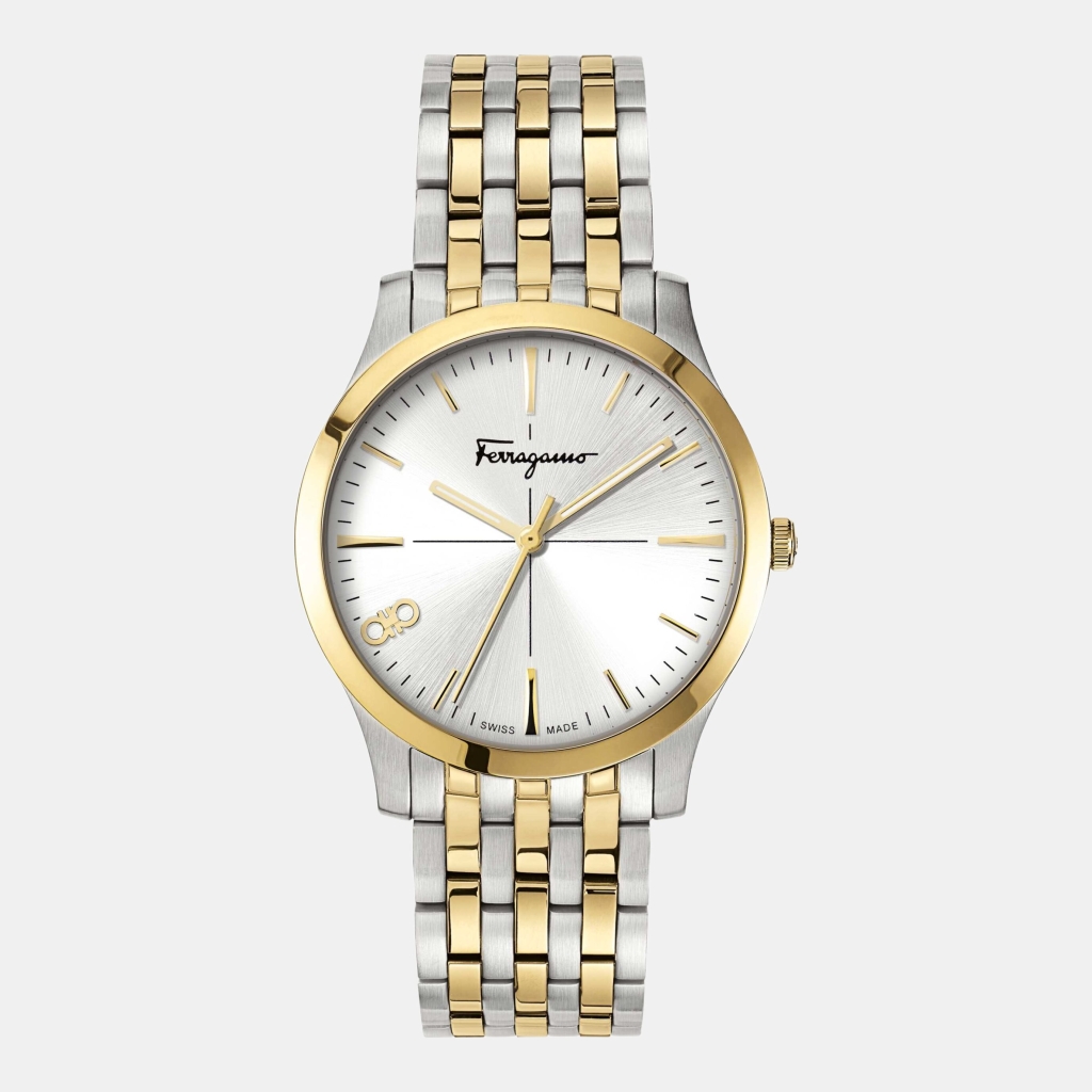 Ferragamo Slim 35.0mm Quartz Silver Dial Women's Watch - Silver And Gold