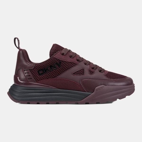 DKNY ZANIRA LACE UP SNEAKER - Sangria