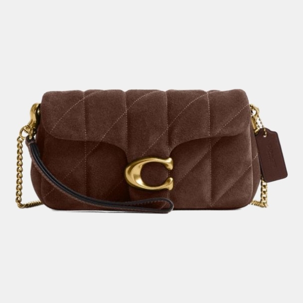 Coach Tabby Chain Crossbody Bag 19 With Quilting - Brass/Dark Chocolate