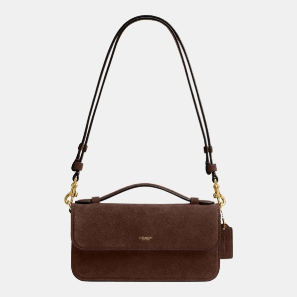 Coach Elora Top Handle Crossbody Bag - Brass/Dark Chocolate