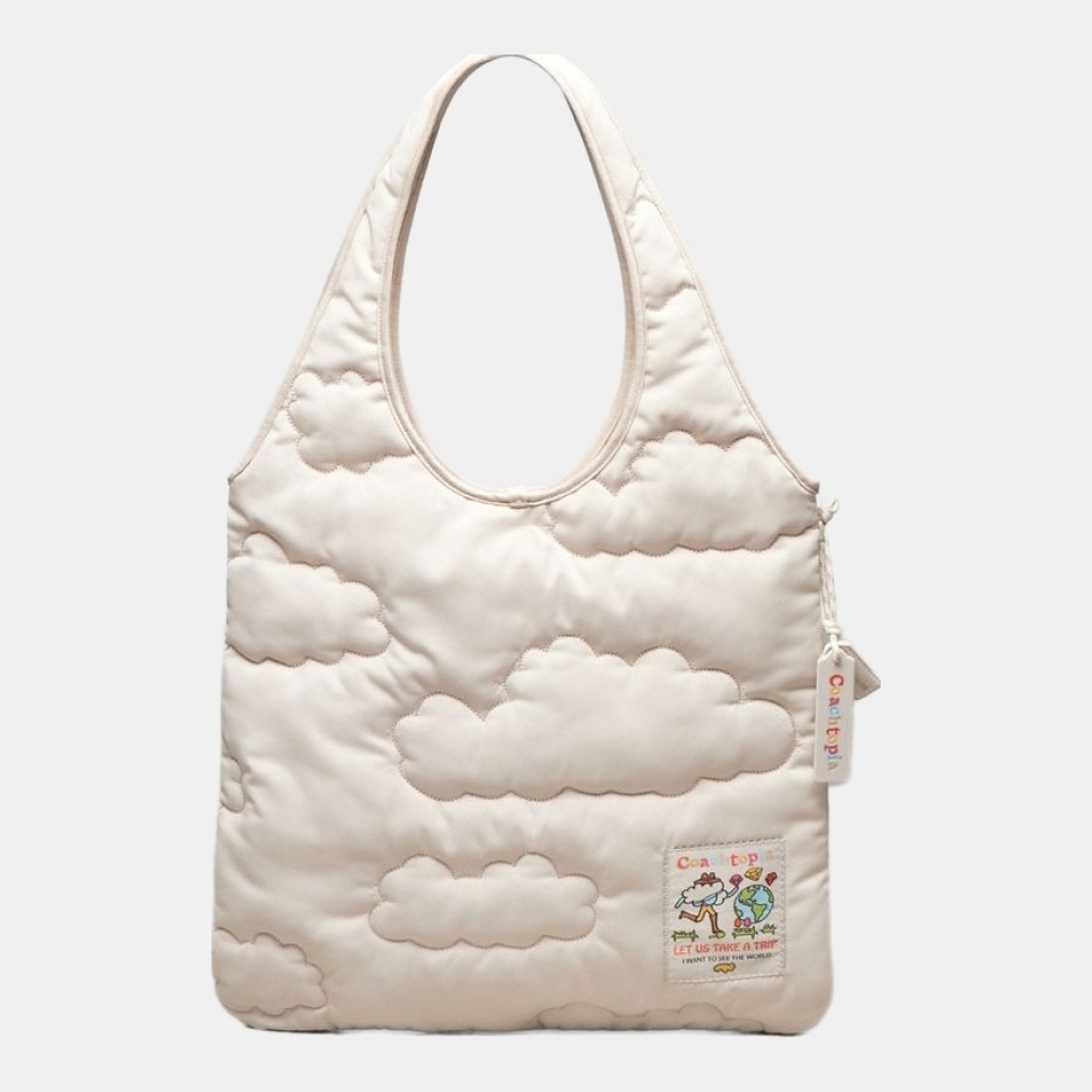Coachtopia Loop Flat Tote With Cloud Quilting - Cloud/Cloud
