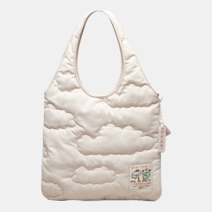 Coachtopia Loop Flat Tote With Cloud Quilting - Cloud/Cloud