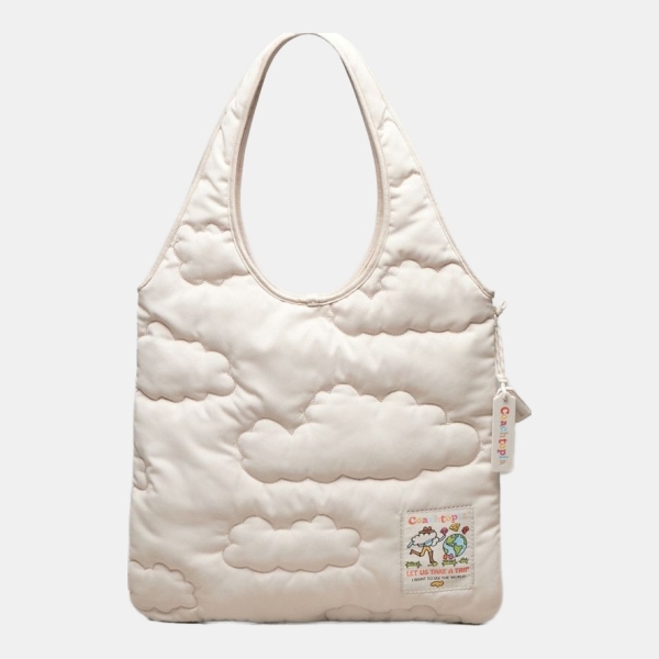 Coachtopia Loop Flat Tote With Cloud Quilting - Cloud/Cloud