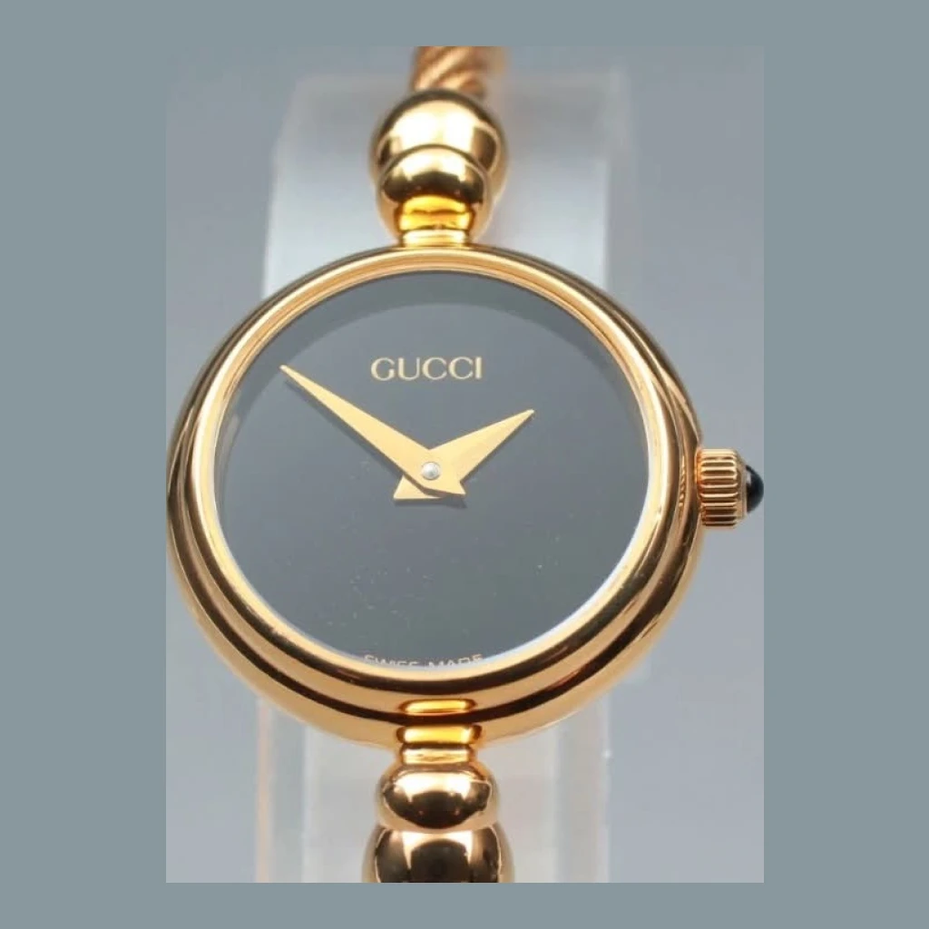 Gucci Bangle Watch - Gold-toned with Black Dial
