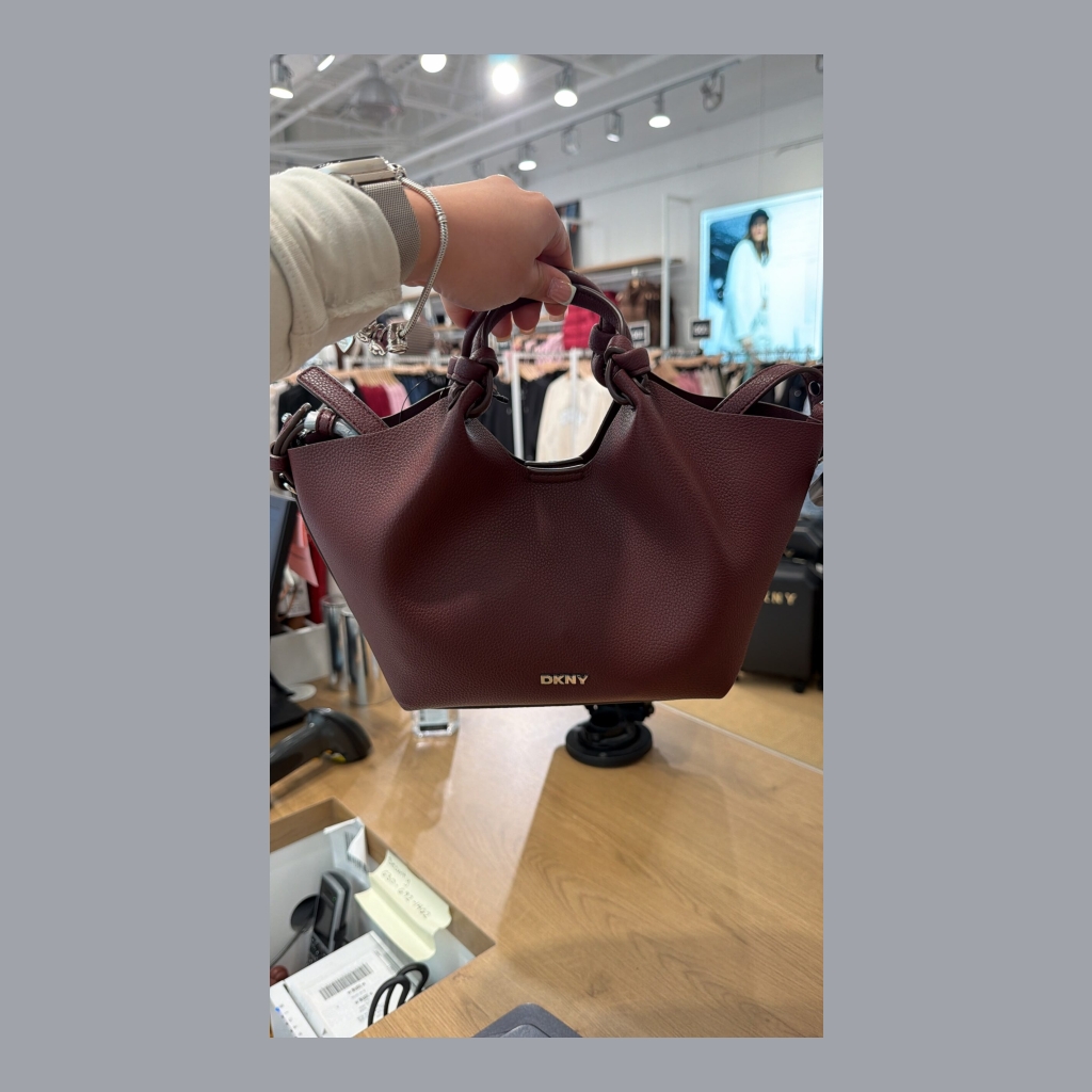 DKNY Leather Tote Bag - Burgundy