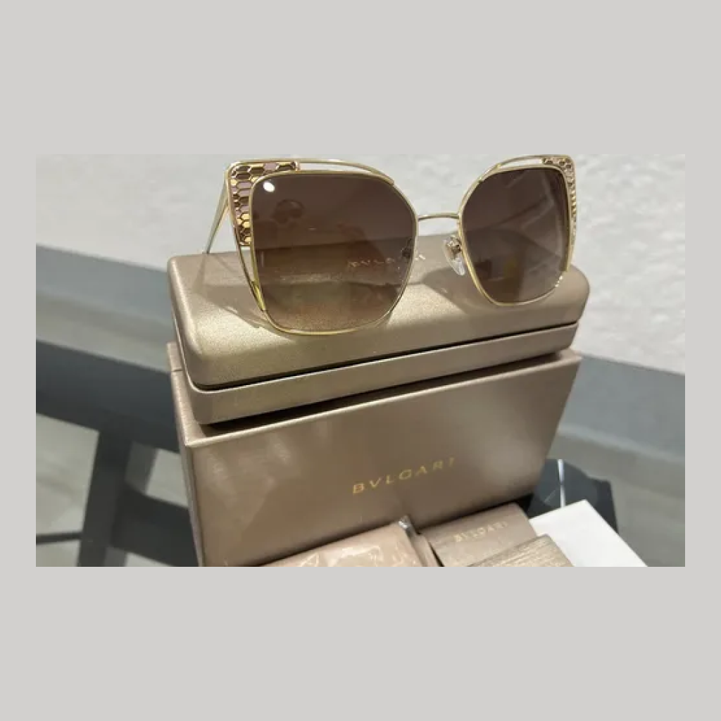 Bvlgari Serpenti Cat-Eye Sunglasses - Gold with Brown Gradient Lenses