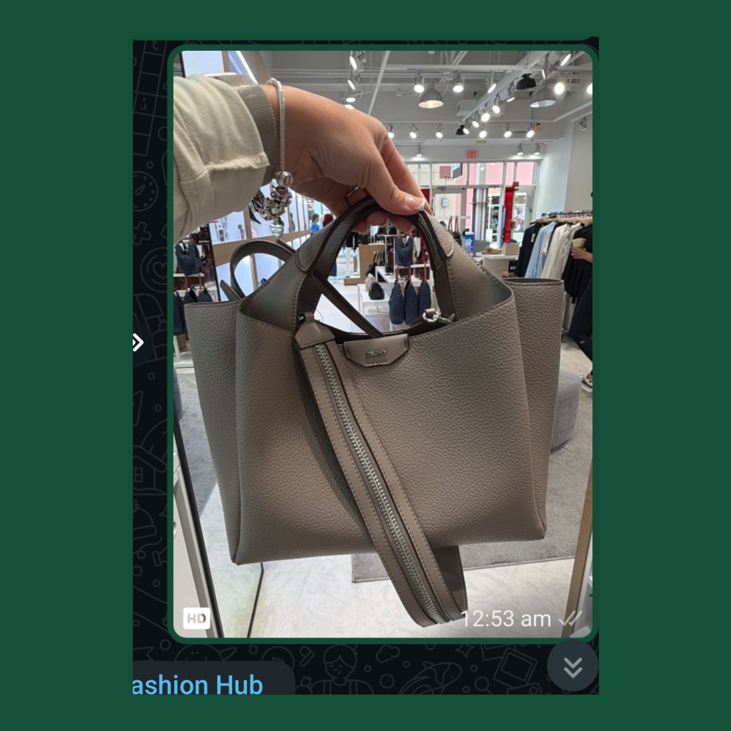 DKNY Pebbled Leather Structured Tote Bag - Taupe