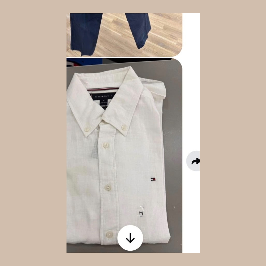 Tommy Hilfiger Men's Long Sleeve Button-Down Shirt - White - Size Medium