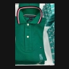 Tommy Hilfiger Men's Polo Shirt with Striped Collar - Green - Size Large