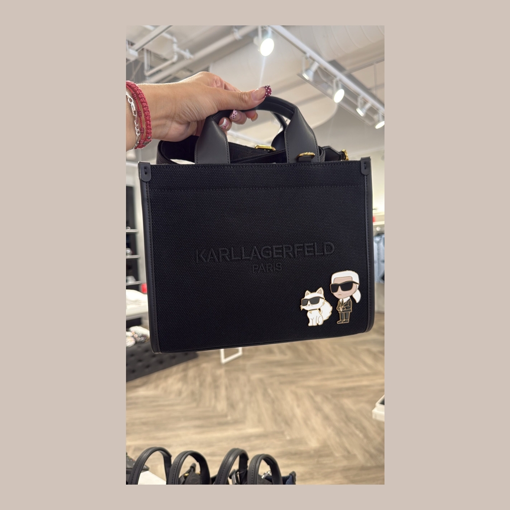 Karl Lagerfeld Tote Bag with Pins - Black