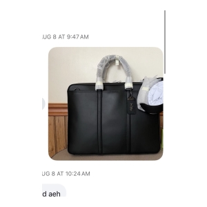 Coach Black Leather Briefcase Bag - Black