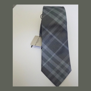 Burberry Plaid Silk Tie - Gray Plaid