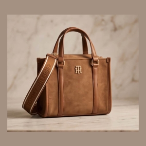Tommy Hilfiger Suede Mini Tote Bag - Camel