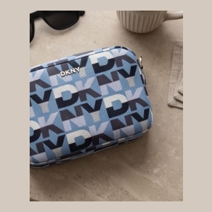 DKNY Geometric Pattern Crossbody Bag - Blue Geometric Pattern