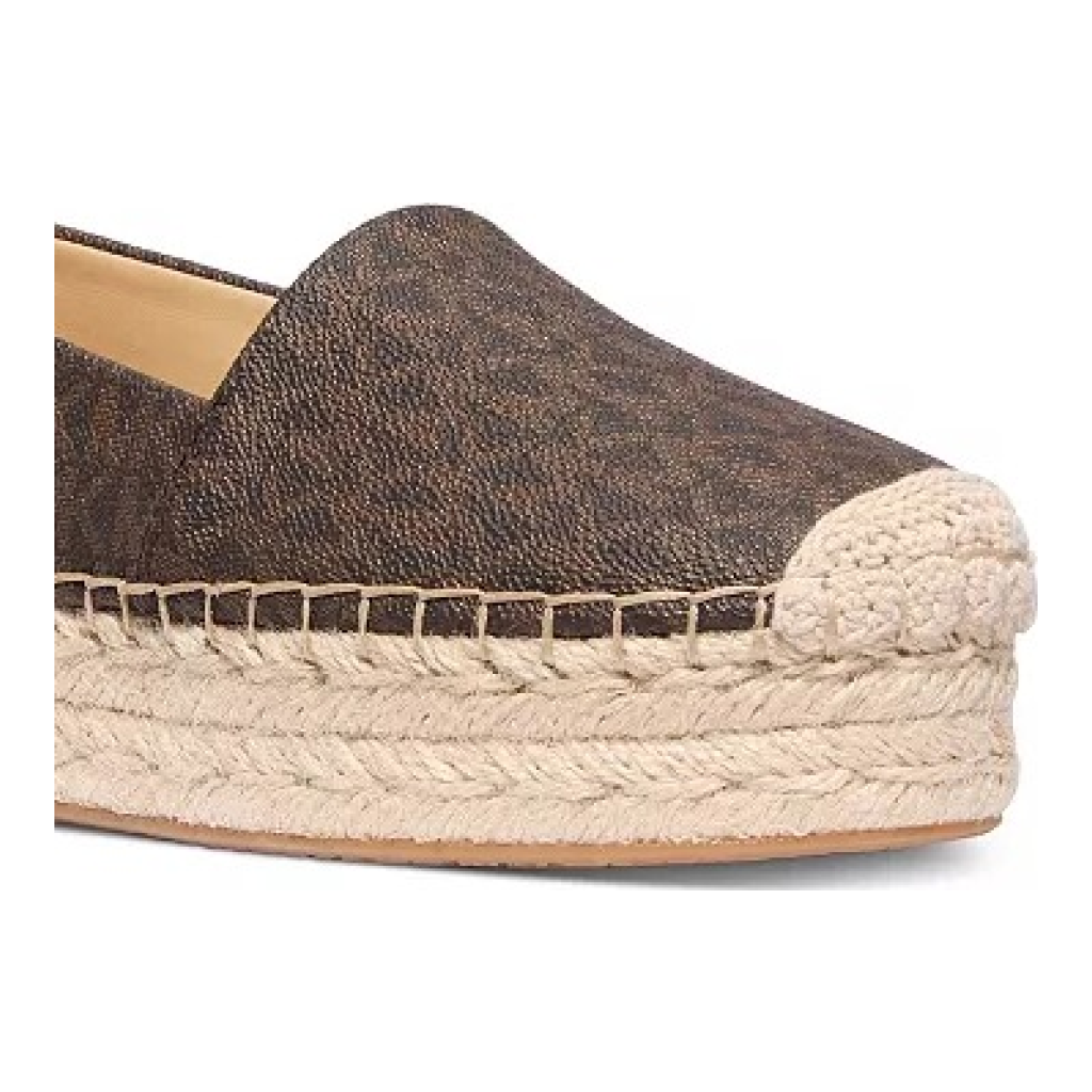 Michael Kors Monogram Espadrille Flat Shoe - Dark Brown Monogram - Size 8 US