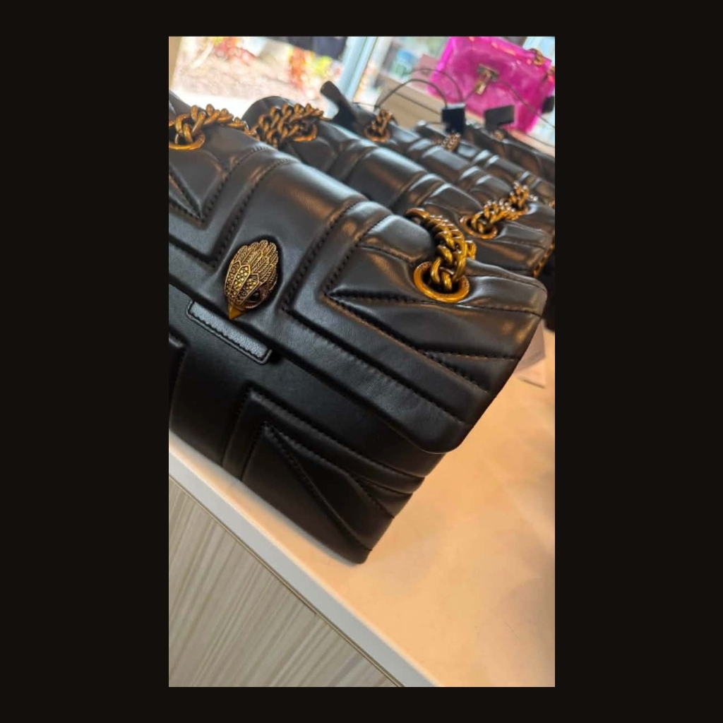 Kurt Geiger London Kensington Quilted Shoulder Bag with Eagle Head Clasp - Black