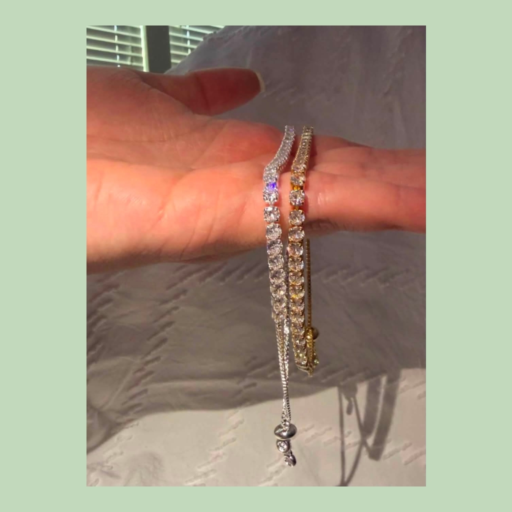 Adjustable Tennis Bracelets - Silver and Gold