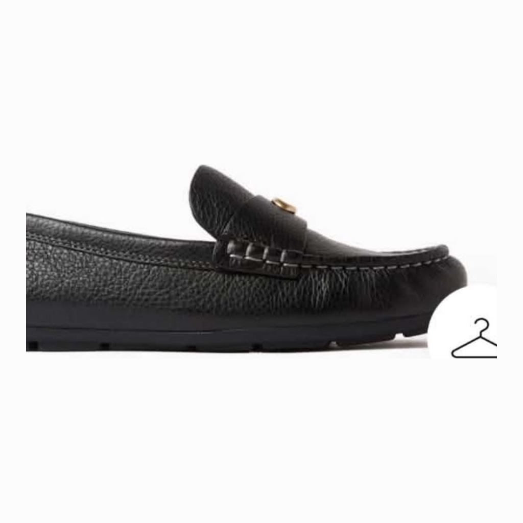 Coach Driving Loafers in Grained Leather - Black - Size 5.5