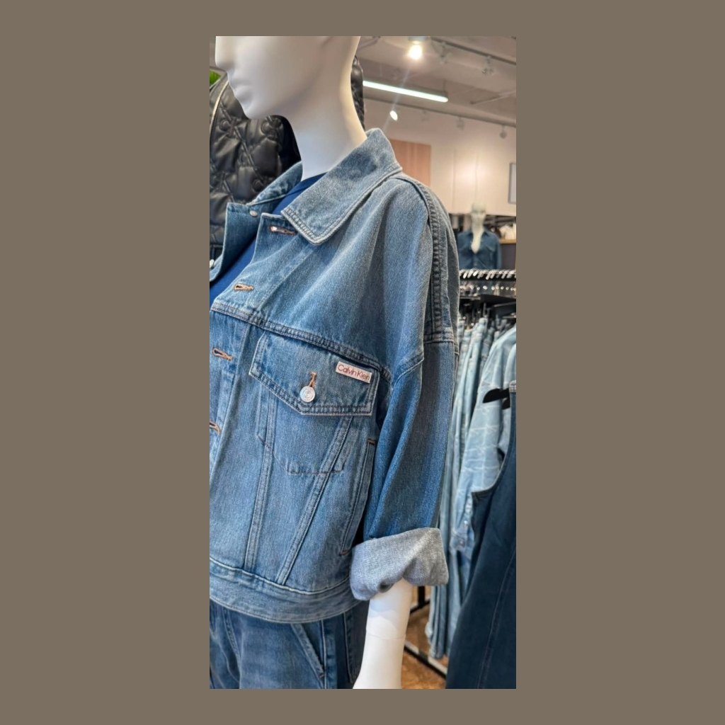 Calvin Klein Denim Jacket - Light Blue Denim - Size medium
