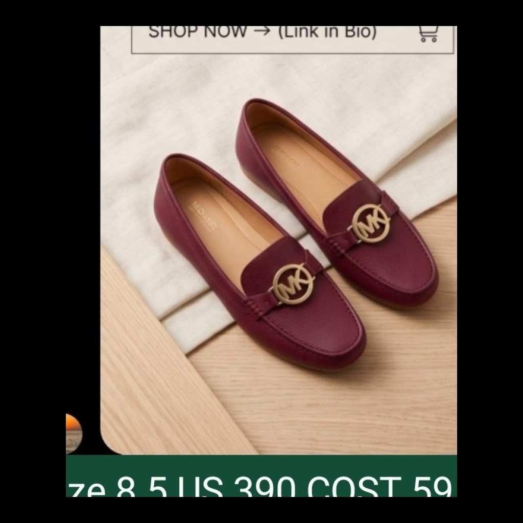 Michael Kors Fulton Moccasin Loafers - Burgundy - Size 8.5 US