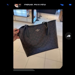 Coach Signature Canvas Tote Bag - Dark Brown