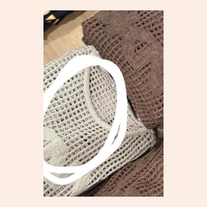 DKNY Knitted Mesh Sweater - Beige - Size large