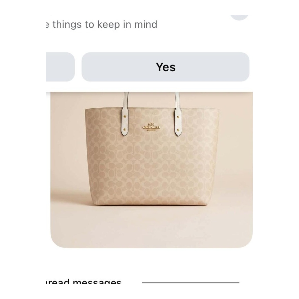 Coach Monogram Tote Bag - Beige/Cream