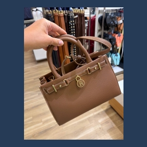 Tommy Hilfiger Handbag with TH Logo Padlock - Brown