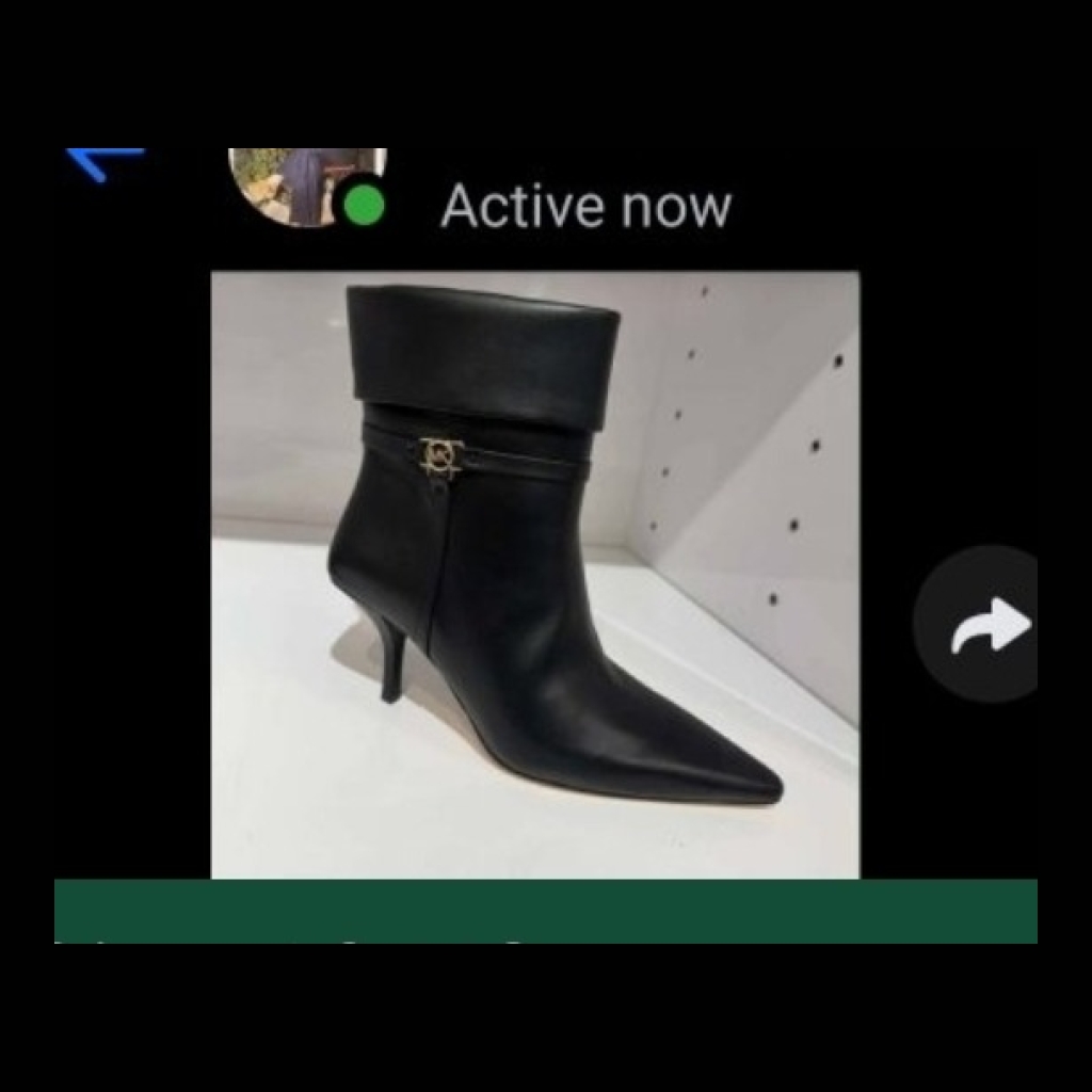 Michael Kors Pointed Toe Stiletto Ankle Boot with Folded Cuff - Black - Size 10 US