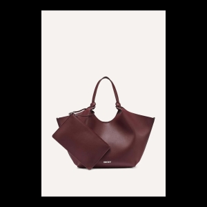 DKNY Tote Bag with Pouch - Maroon - Size Large