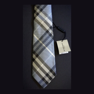 Burberry Plaid Silk Tie - Blue/Gray Plaid